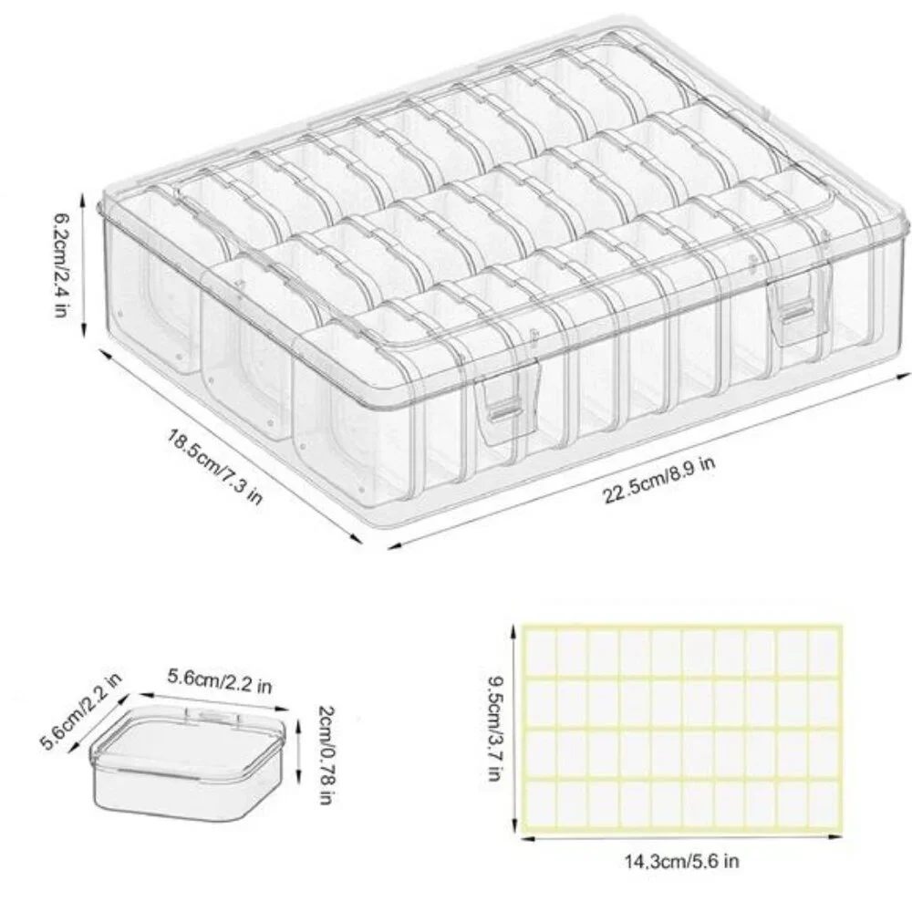 Clear Bead Organizer Box with 31 Plastic Storage Containers for Jewelry Crafts